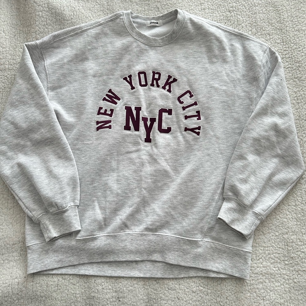 Garage Heather Grey NYC Crewneck Sweater – Size Small